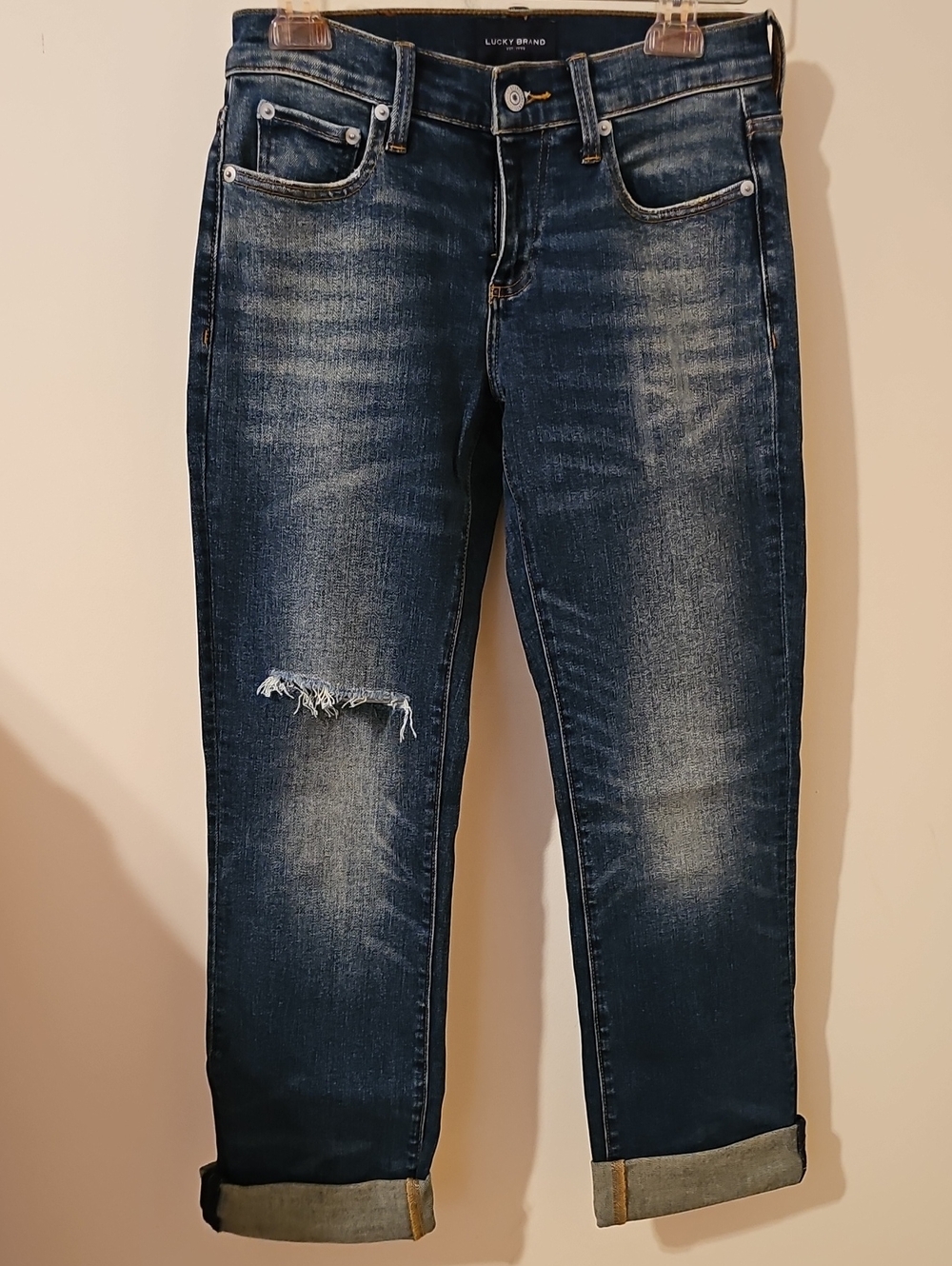 Lucky Brand Size 25R Women's Easy Rider Boot Cut Low Rise Boyfriend Jeans
